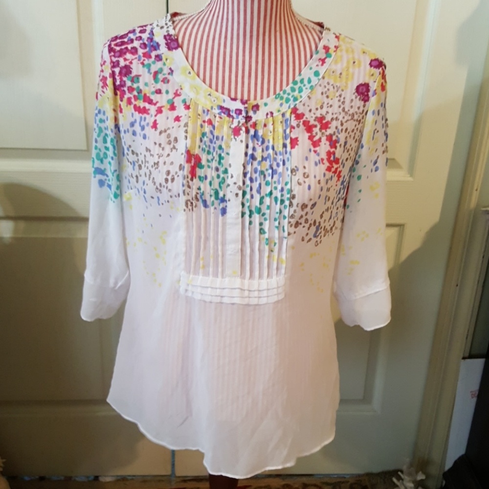apostrophe Sheer Blouse/Shirt/Top. So Cute! Sz. M.